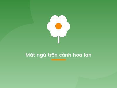 Mắt ngủ trên cành hoa lan